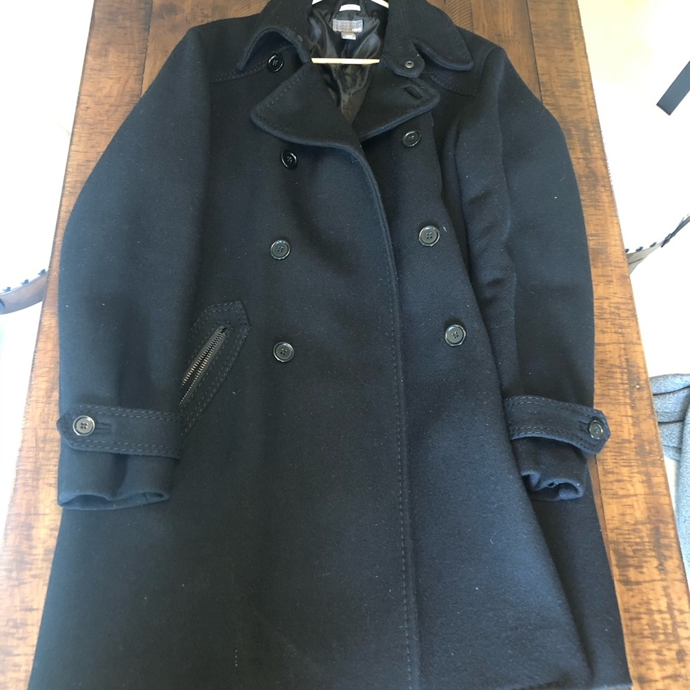 Men’s black wool trench coat